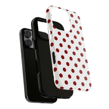 Cherry Red Polka dot Tough Case Phone Case for iPhone, Samsung, Google