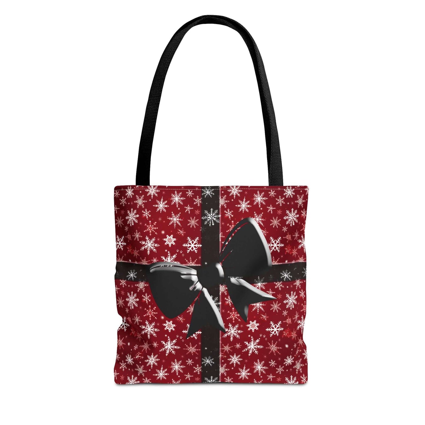 Christmas Bow Red Tote Bag - 13’’ × 13’’ / Black - Bags