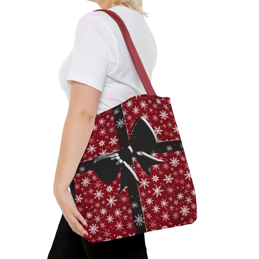 Christmas Bow Red Tote Bag - 16’’ × 16’’ / Red - Bags