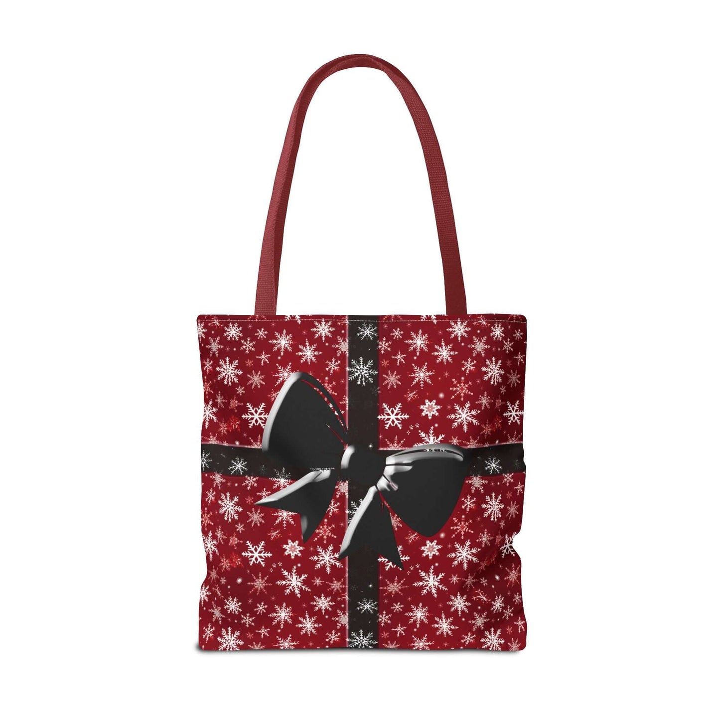 Red Christmas present Black bow Tote bag