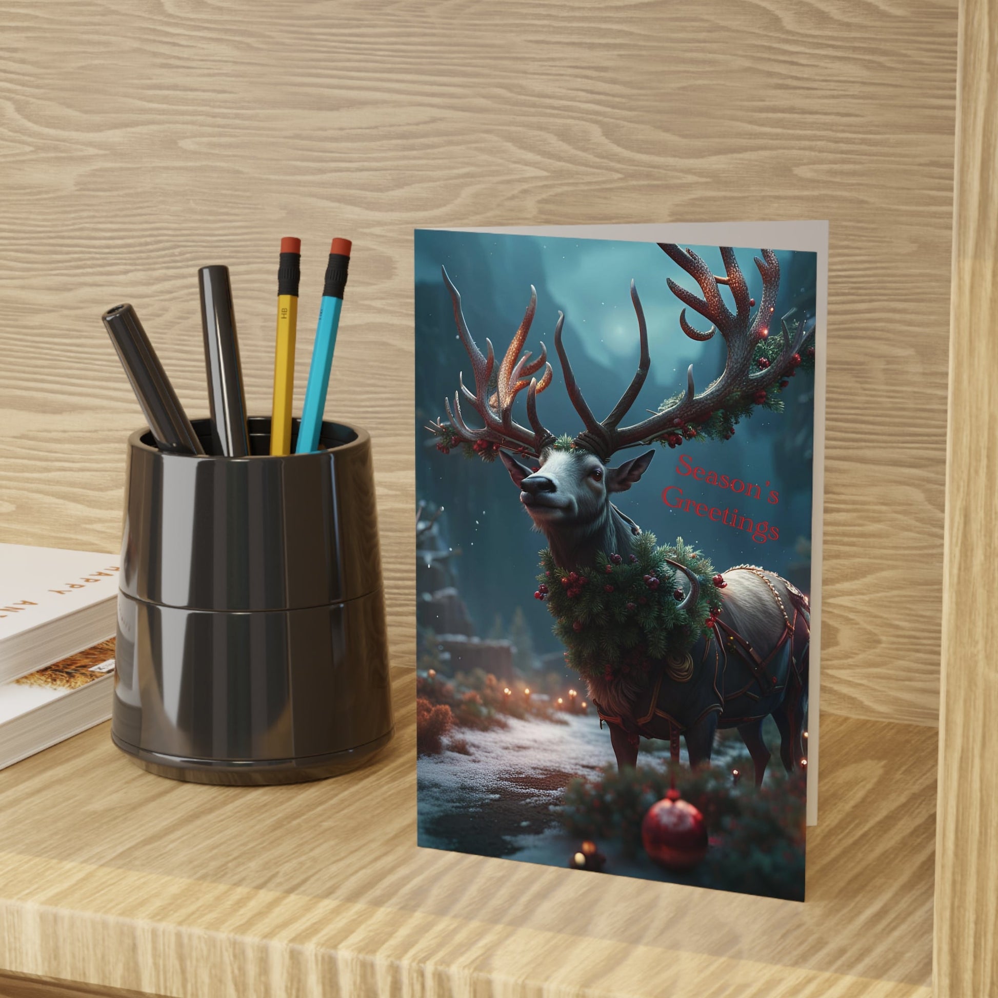 Christmas Reindeer Greeting Cards (1 or 10-pcs) - Paper products