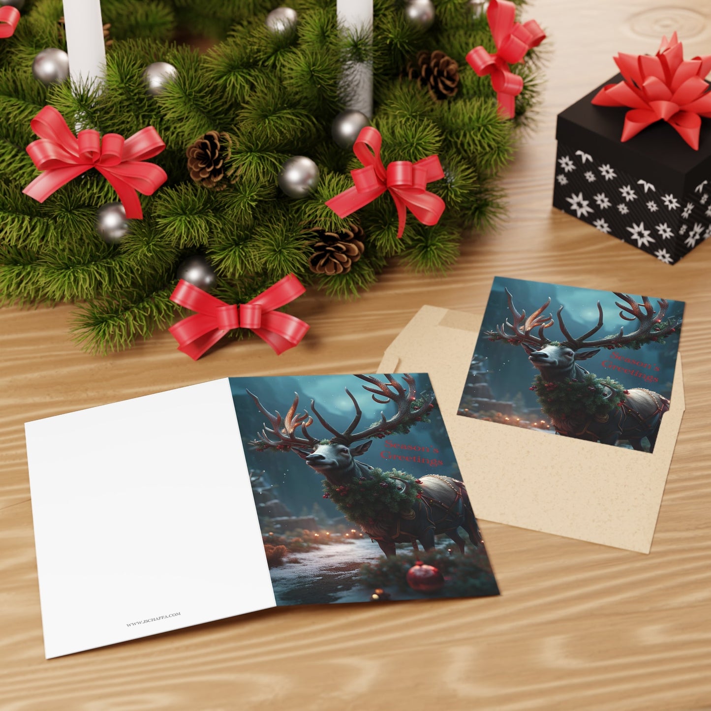 Christmas Reindeer Greeting Cards (1 or 10-pcs) - Paper products