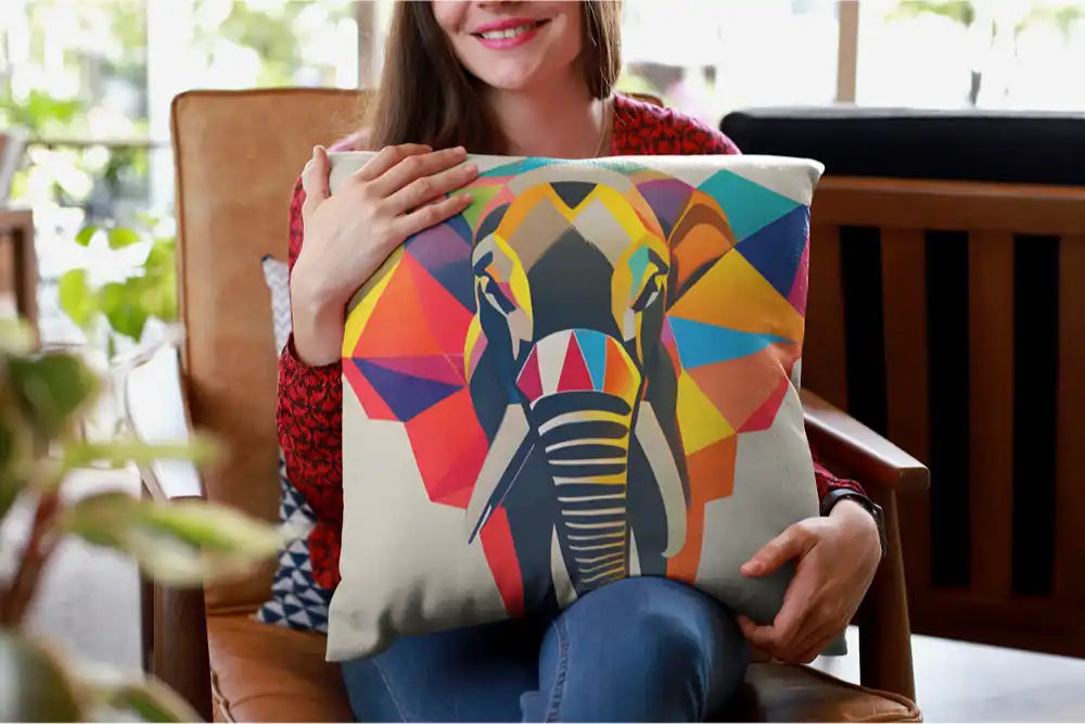 Elephant Square decor pillow