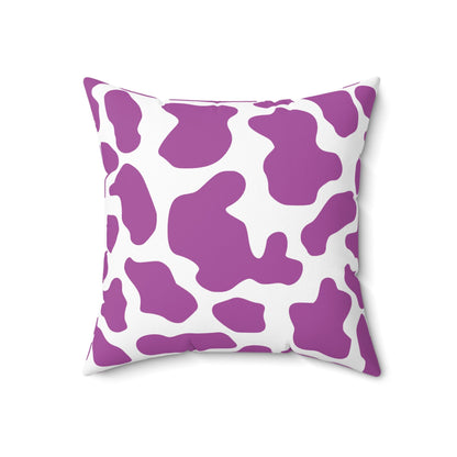 Cow print Purple Square Throw pillow