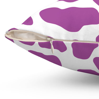 Cow print Purple Square Throw pillow