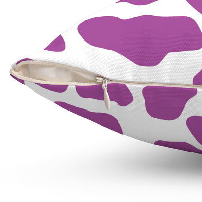 Cow print Purple Square Throw pillow