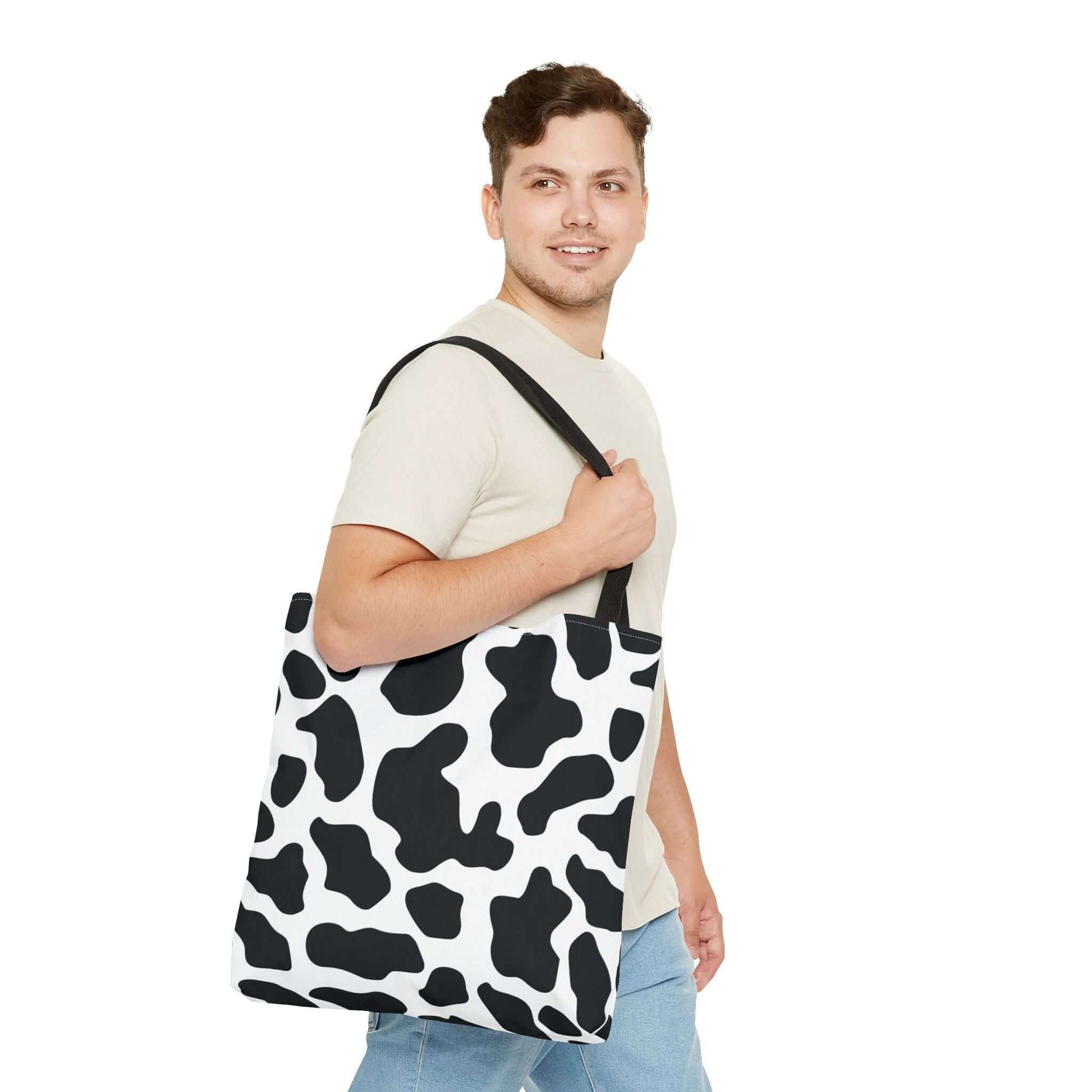 Cow Print Tote Bag - Large Reusable Shopping and Travel Bag