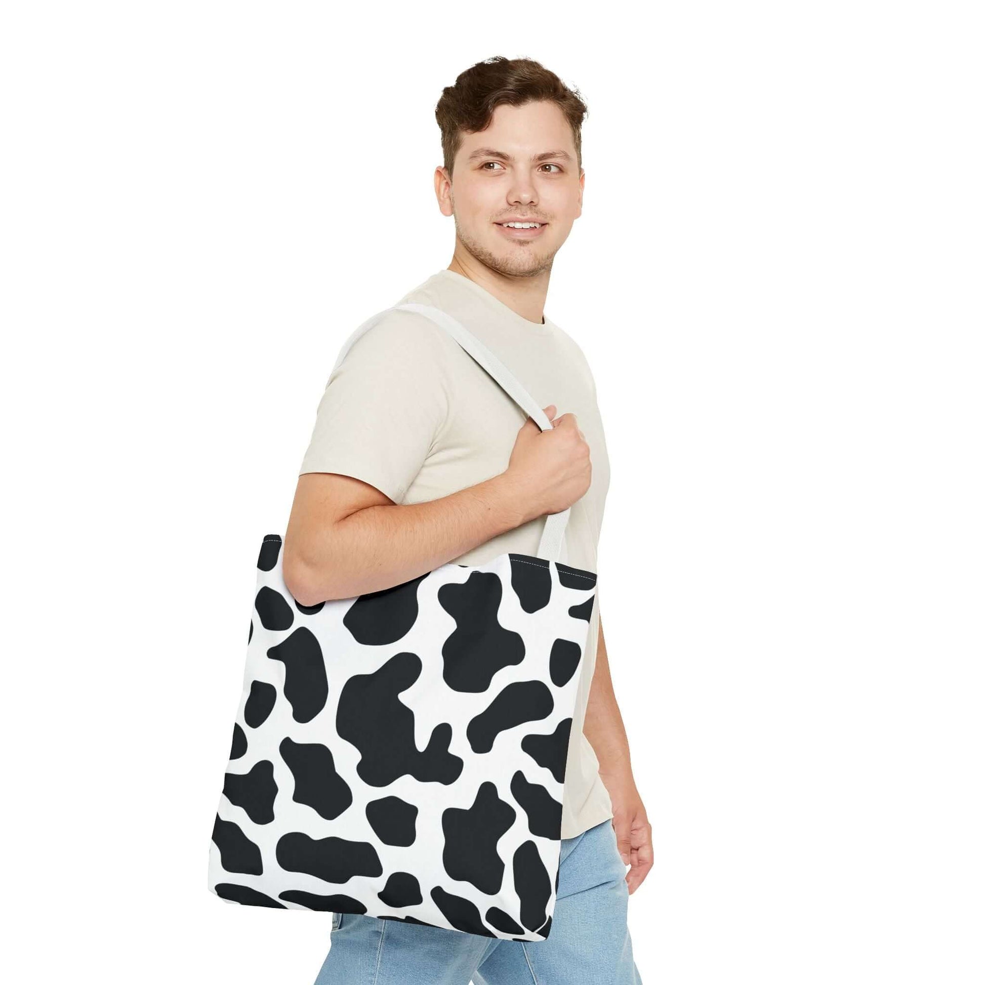 Cow Print Tote Bag - Large Reusable Shopping and Travel Bag