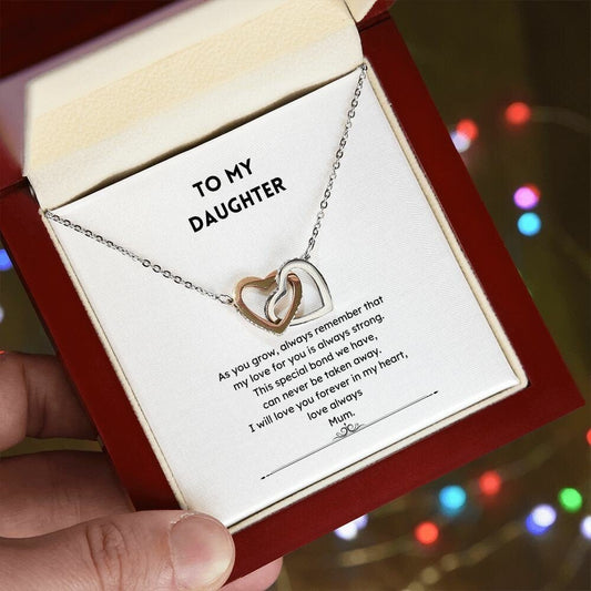 Daughter Love interconnecting heart Necklace