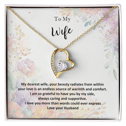 Dearest Wife Forever Love Necklace white gold or yellow gold