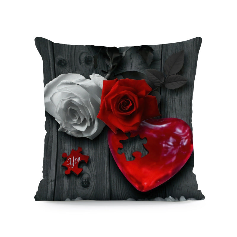 Red Roses Love Super Soft Square Pillow and Cover with Flower Print JSCHAFFA