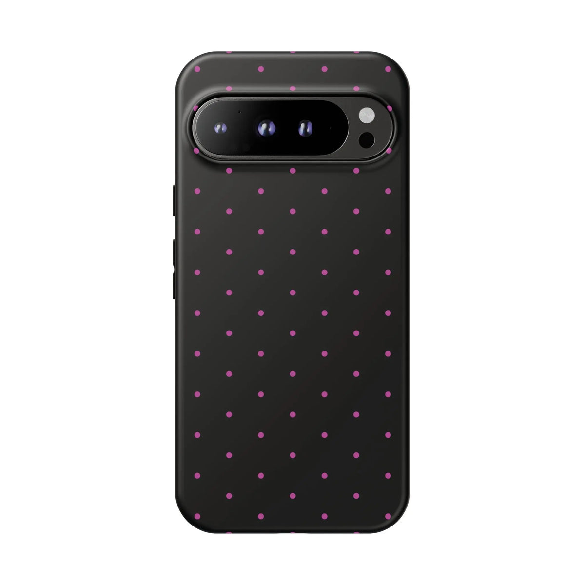 Elegant Pink Dot Black Tough Phone Case Stylish Accessories, - Google Pixel 9 Pro XL / Matte - Mobile Phone Cases