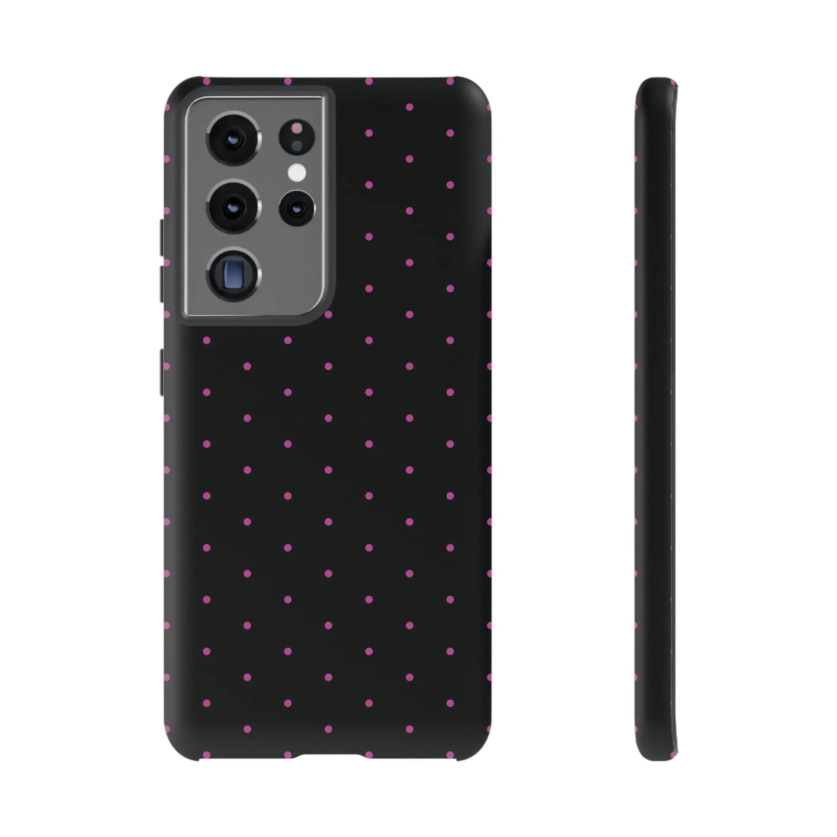 Elegant Pink Dot Black Tough Phone Case Stylish Accessories, - Samsung Galaxy S21 Ultra / Matte - Mobile Phone Cases