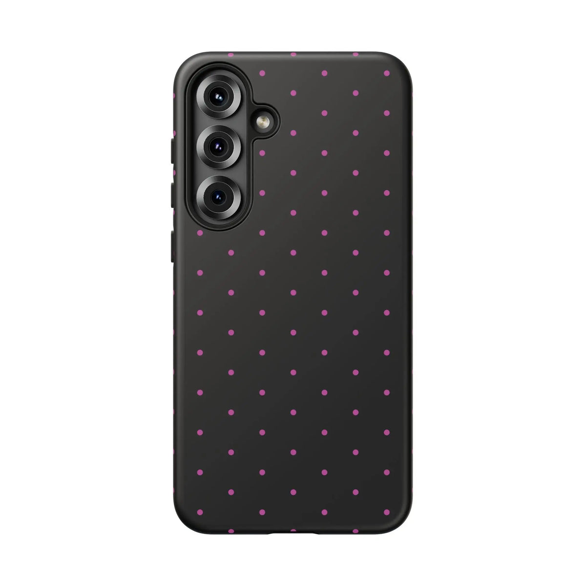 Elegant Pink Dot Black Tough Phone Case Stylish Accessories, - Samsung Galaxy S25 Plus / Matte - Mobile Phone Cases