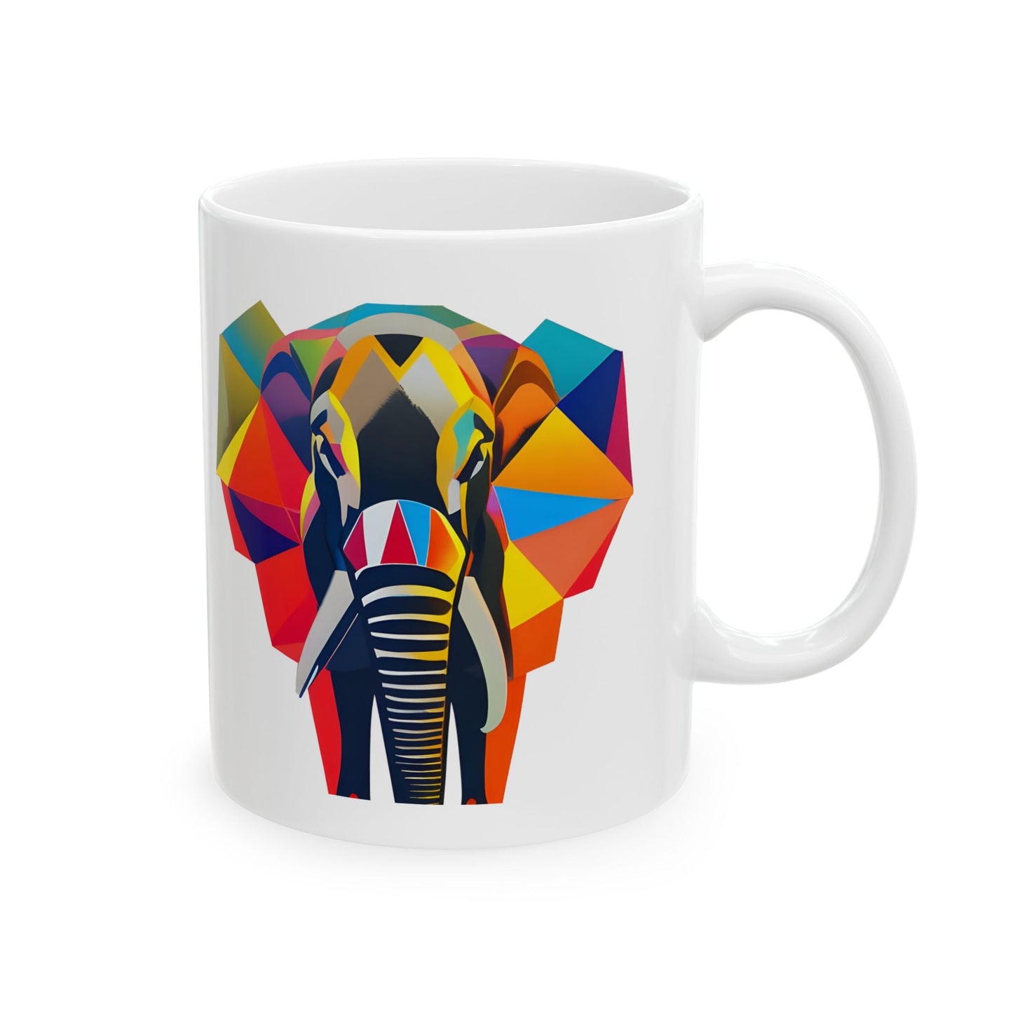 Elephant White Coffee Ceramic Mug - 11oz - Mug