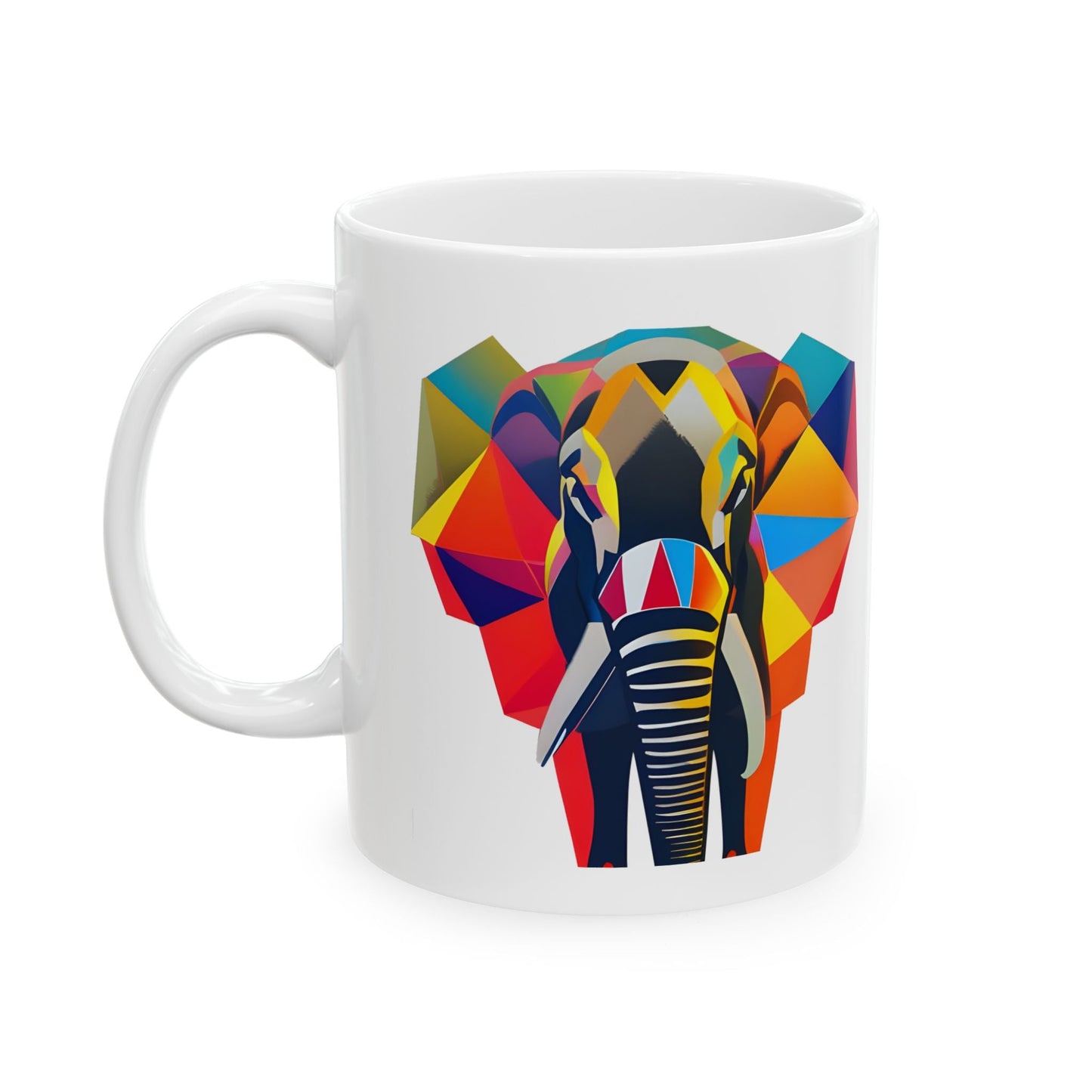 Elephant White Coffee Ceramic Mug - 11oz - Mug