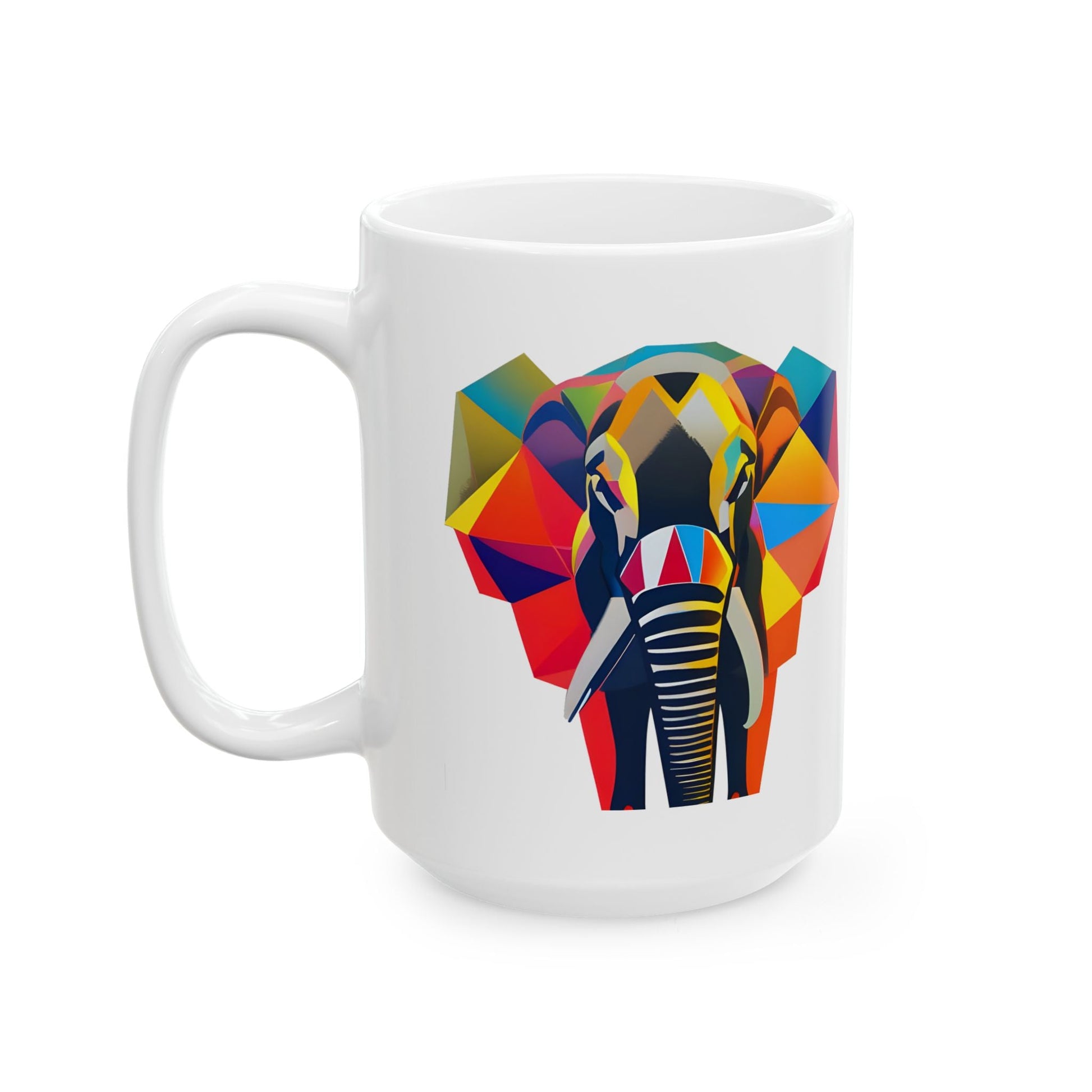 Elephant White Coffee Ceramic Mug - 11oz - Mug