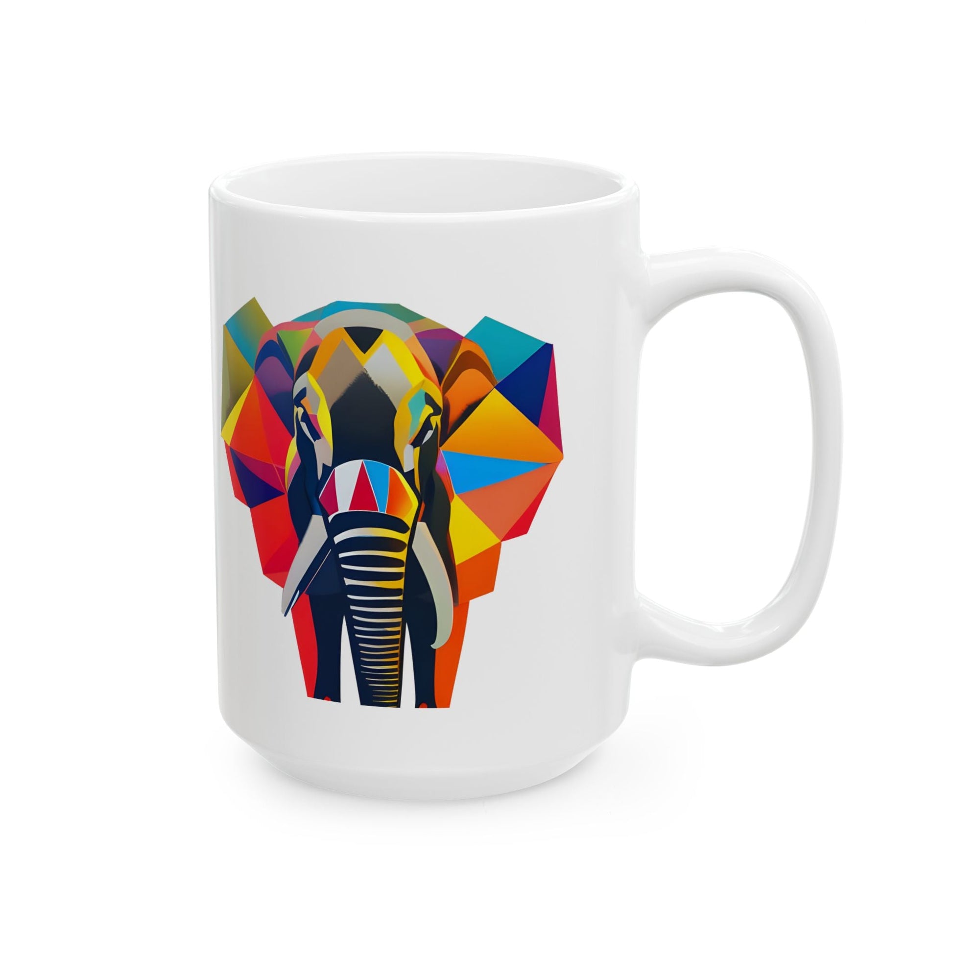 Elephant White Coffee Ceramic Mug - 11oz - Mug