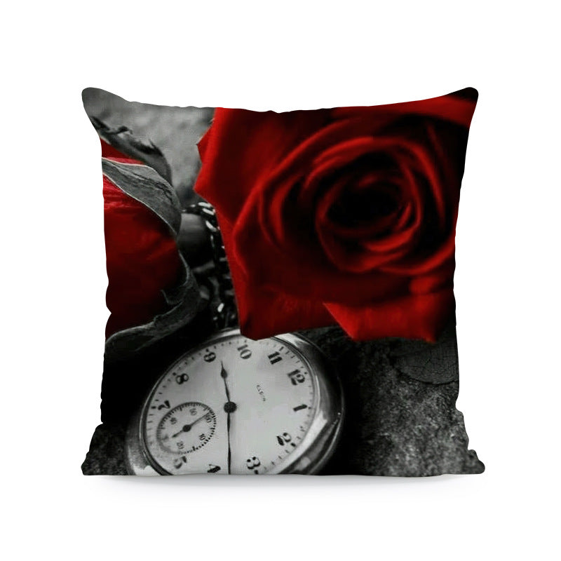 Red Roses Love Super Soft Square Pillow and Cover with Flower Print JSCHAFFA