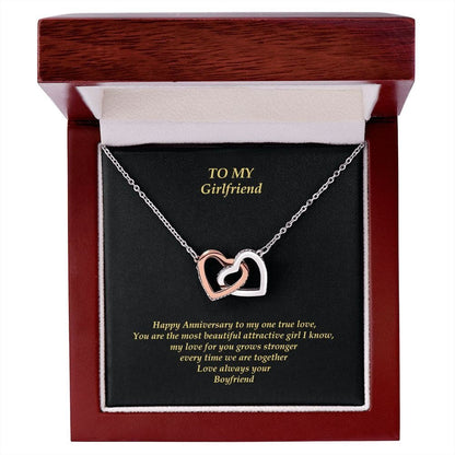 Girlfriend Intertwined Hearts Necklace in Box