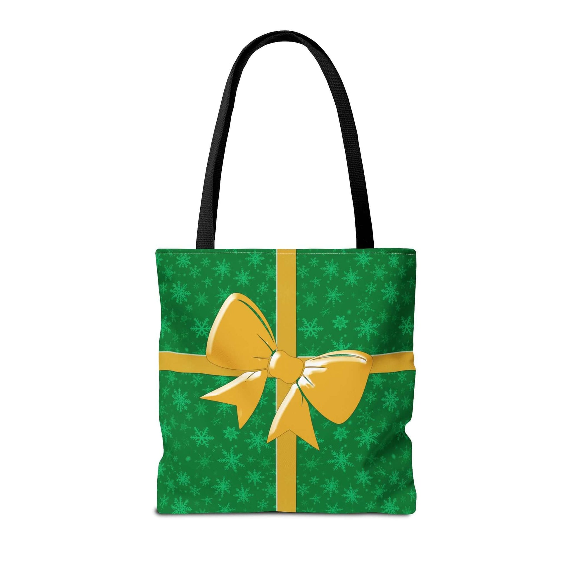 Green Christmas Tote Bag with Gold Bow - Bags