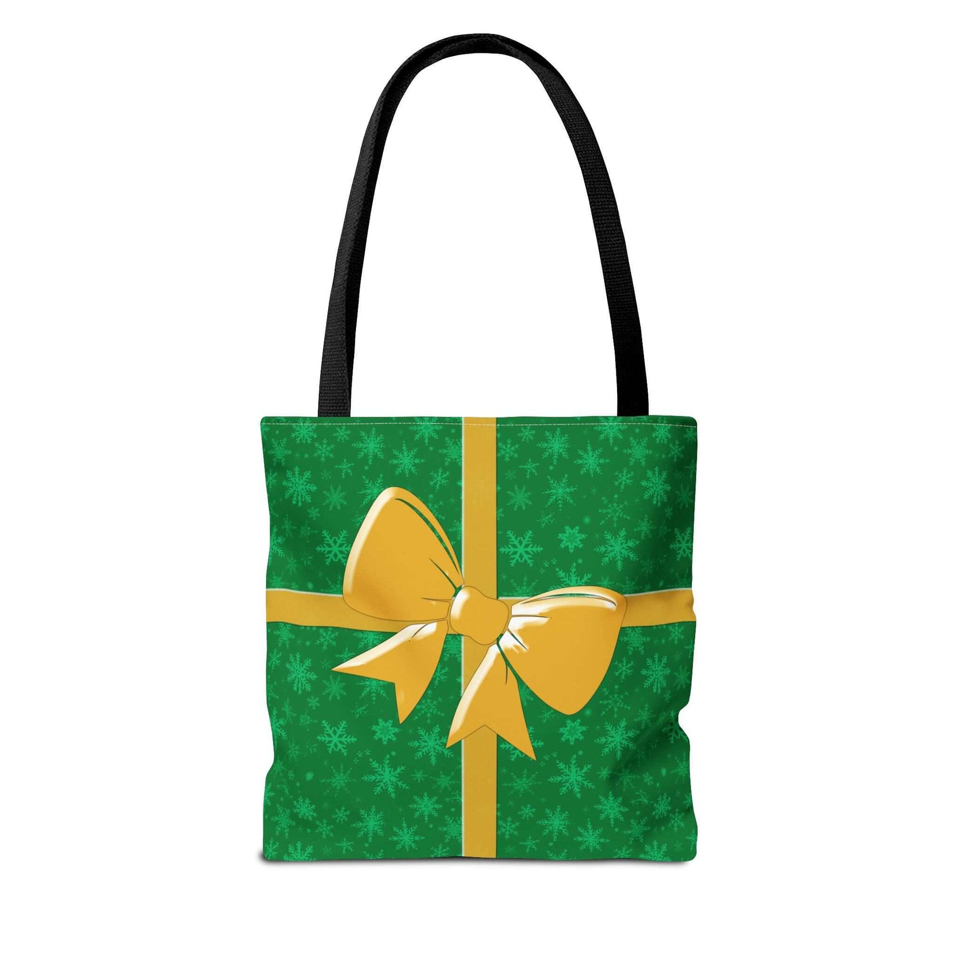 Green Christmas Tote Bag with Gold Bow - Bags