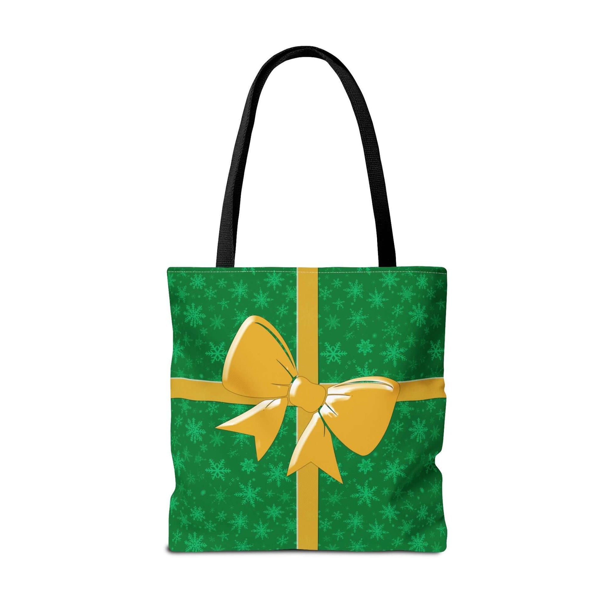 Green Christmas Tote Bag with Gold Bow - Bags