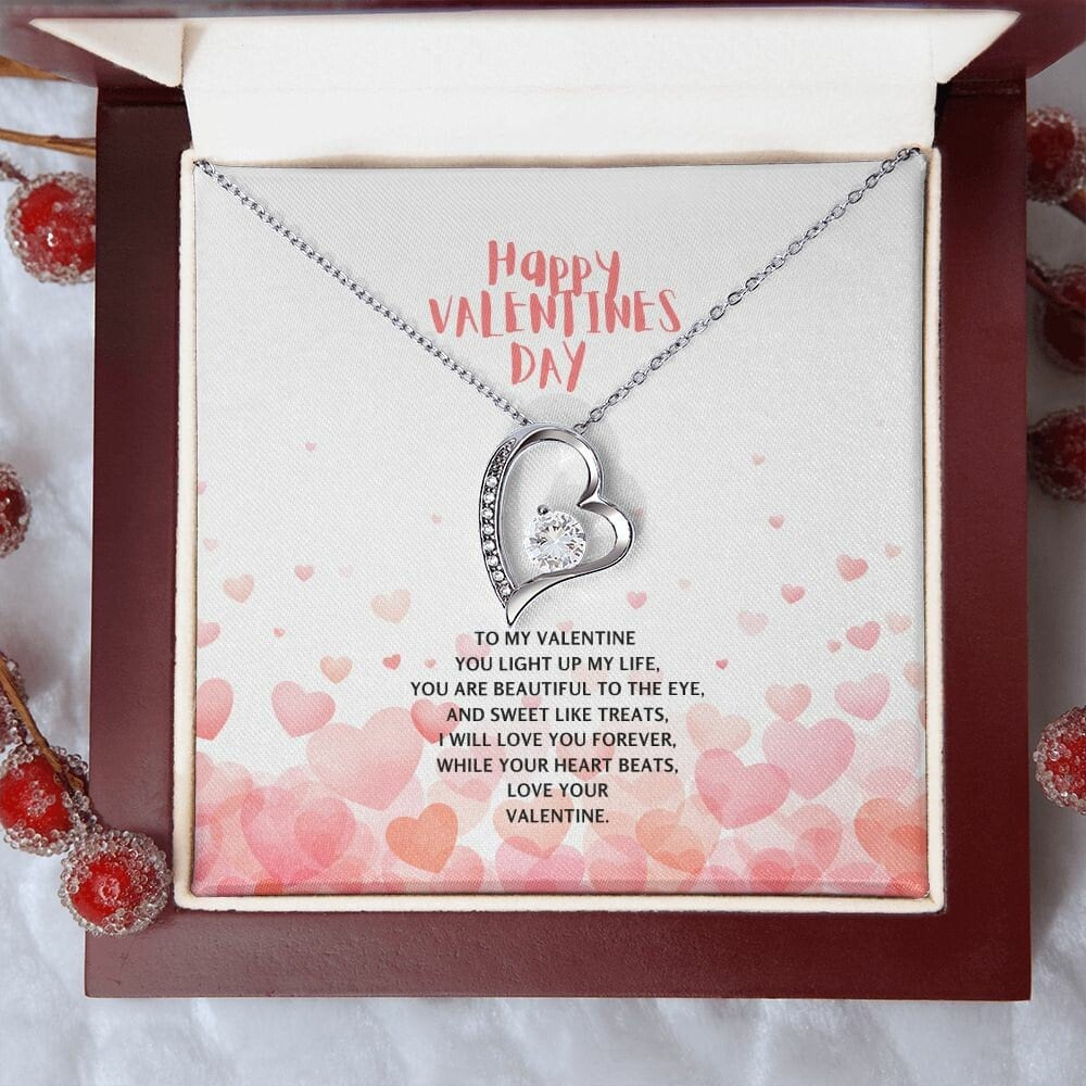 Happy Valentines Day Forever Love Necklace Girlfriend Wife Jewelery