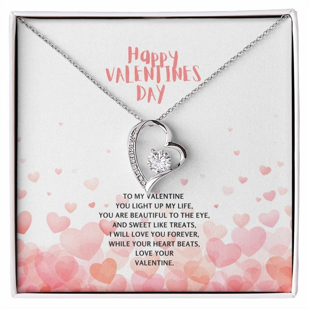 Happy Valentines Day Forever Love Necklace Girlfriend Wife Jewelery