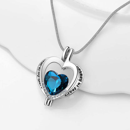 Heart shaped Blue or pink Gemstone Women's Necklace