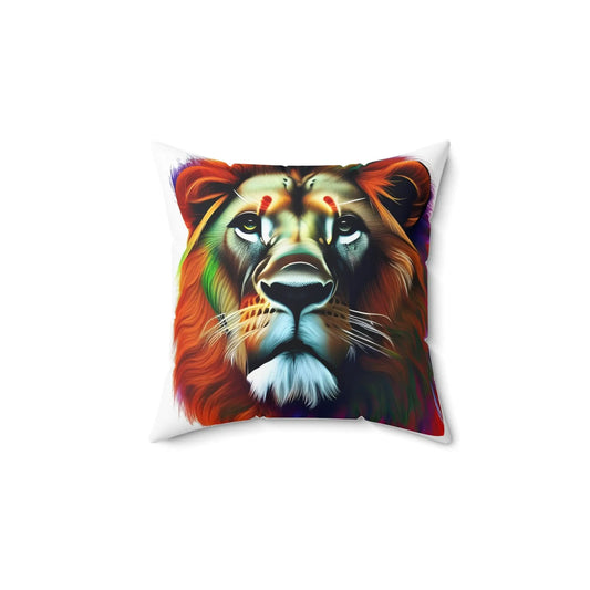 Lion Head Square Throw Pillow