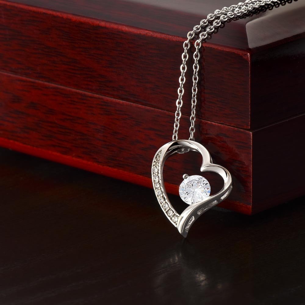 Wife Love Heart Necklace with beautiful card White Gold or Gold with gift box