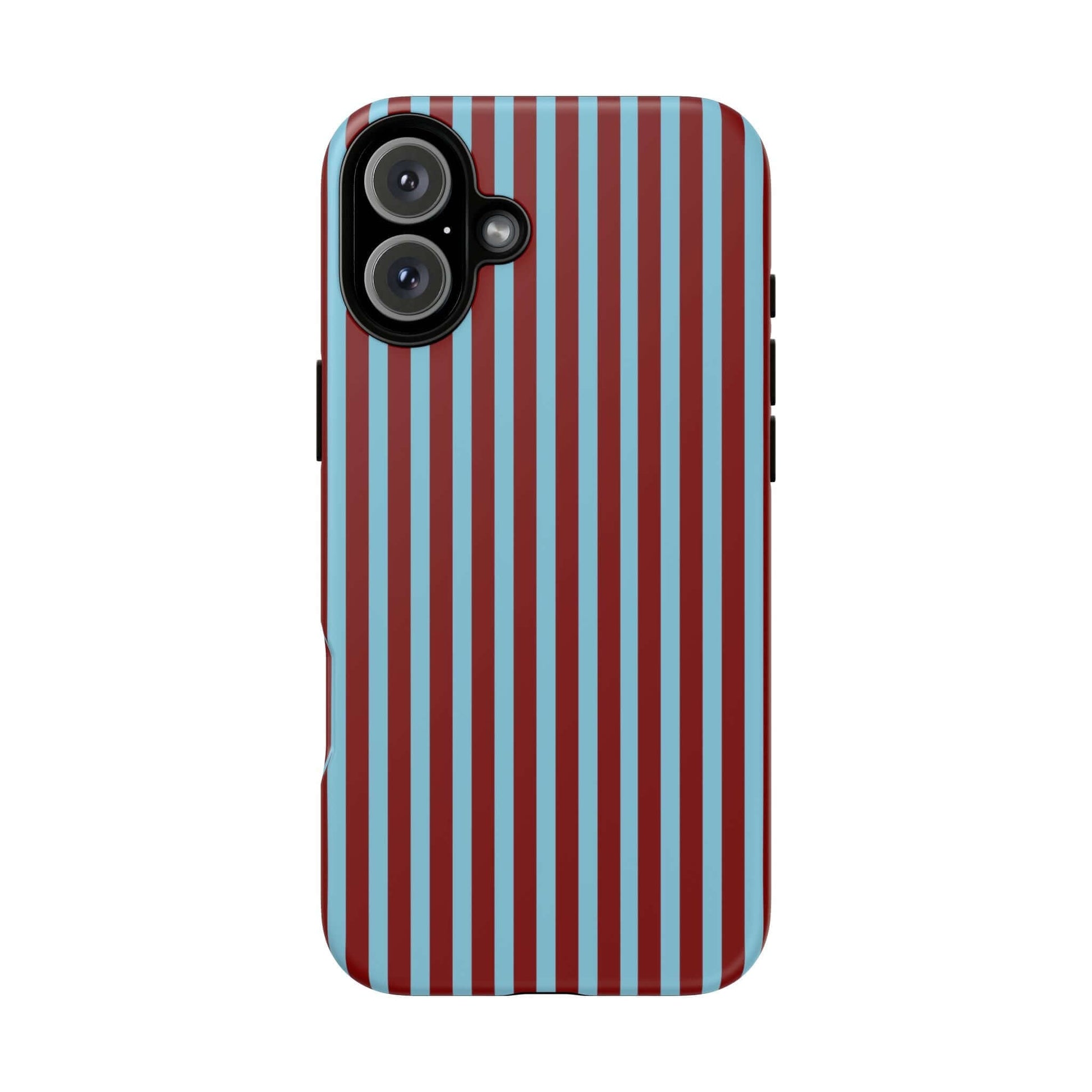 Maroon and Light blue Striped Tough Phone Case for iPhone, Samsung, and Google Phones