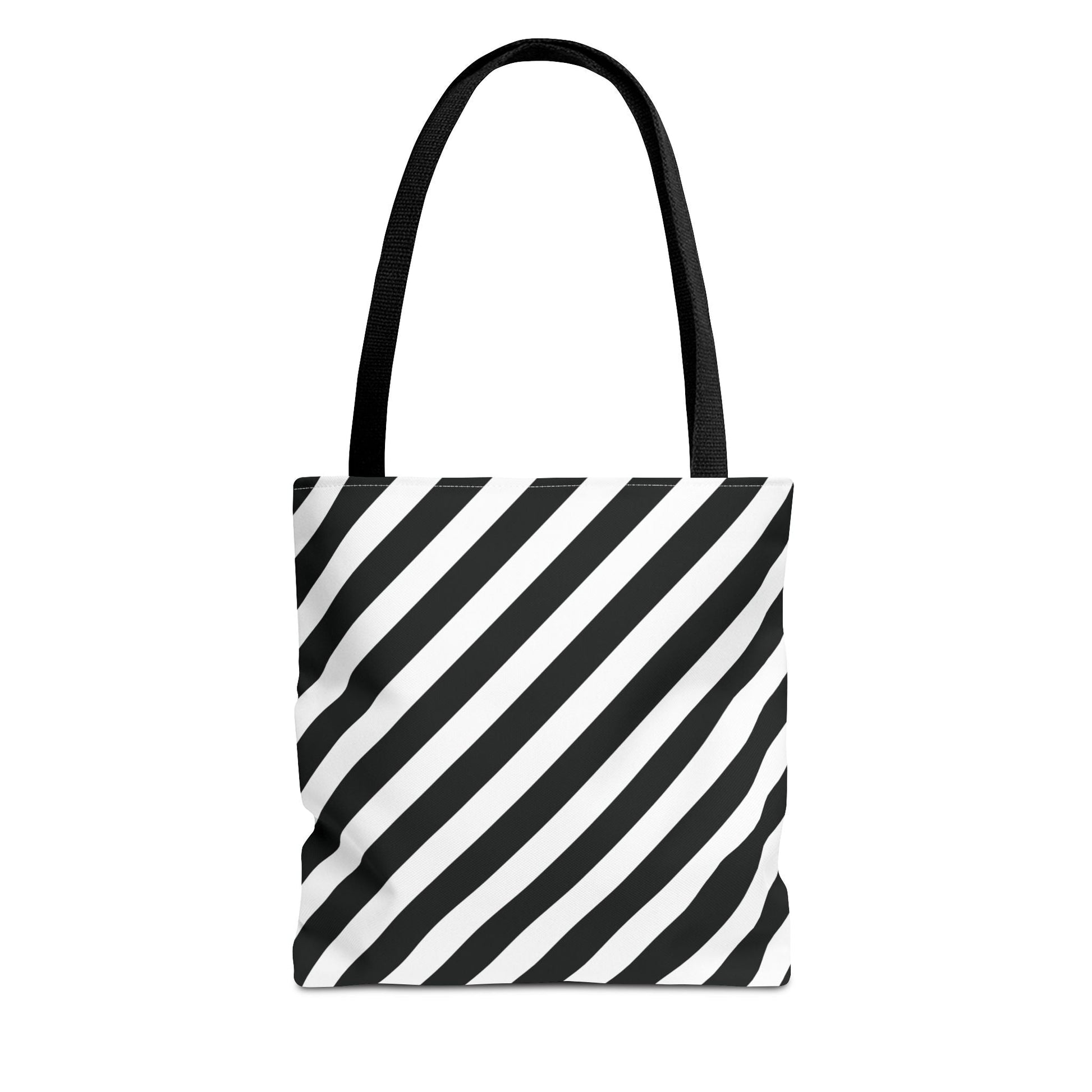 Monochrome Striped Tote Bag Black and White Shoulder Bag Patterned Grocery Bag Geometric Market Tote Stylish Canvas