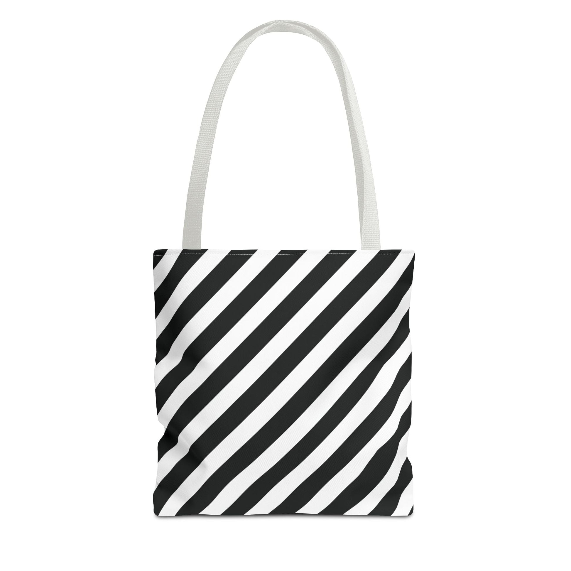 Monochrome Striped Tote Bag Black and White Shoulder Bag Patterned Grocery Bag Geometric Market Tote Stylish Canvas