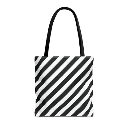 Monochrome Striped Tote Bag Black and White Shoulder Bag Patterned Grocery Bag Geometric Market Tote Stylish Canvas