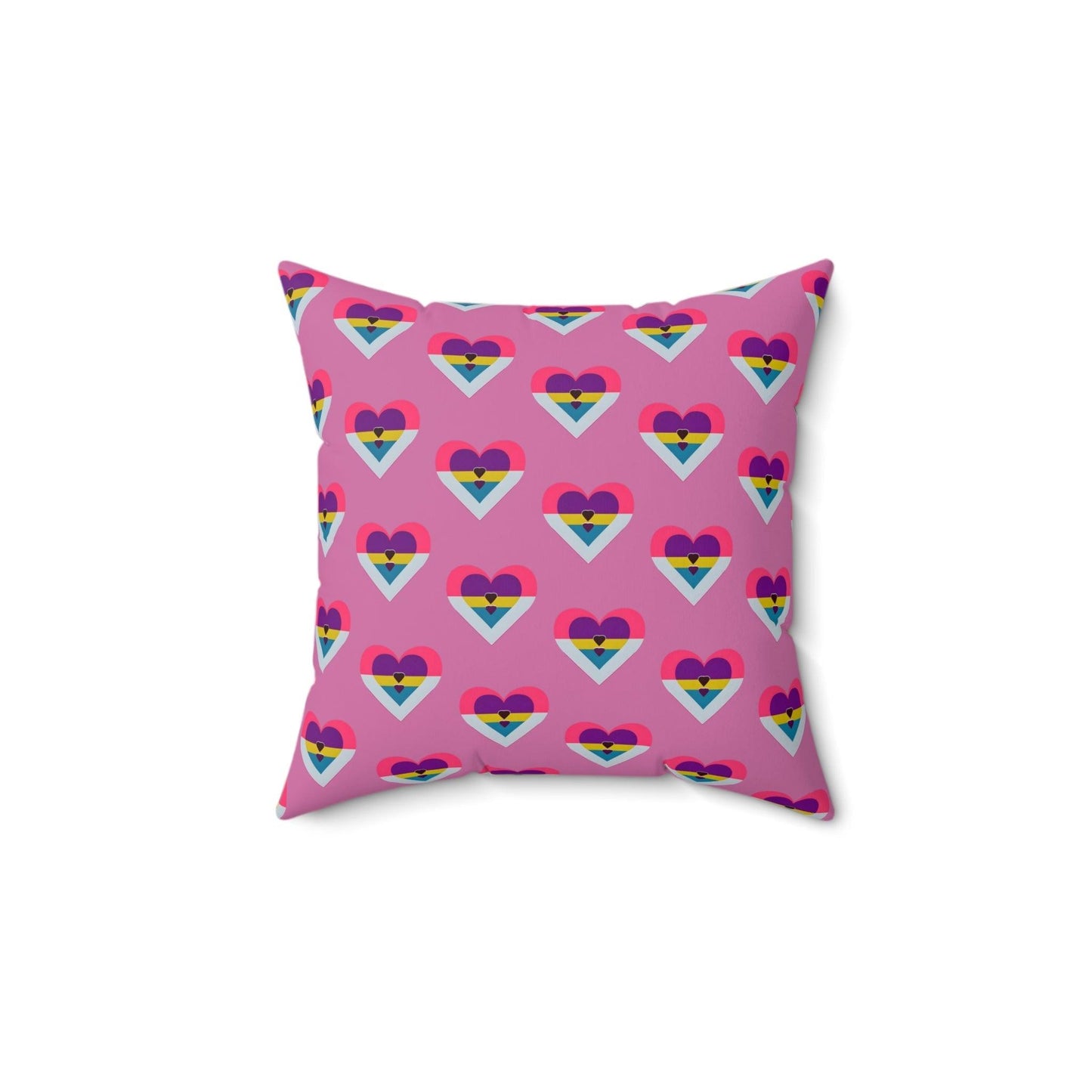 Multi Heart image Polyester Square Pillow