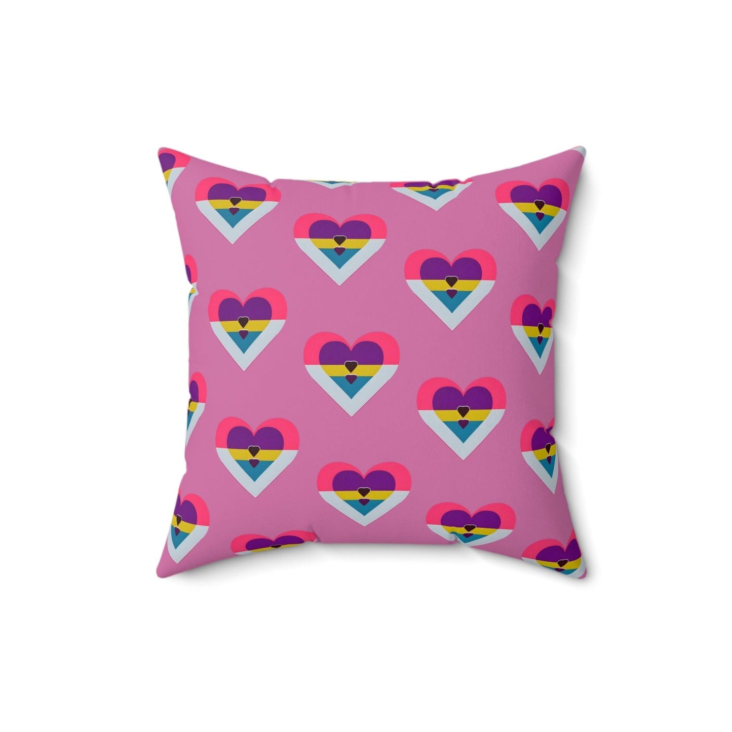 Multi Heart image Polyester Square Pillow