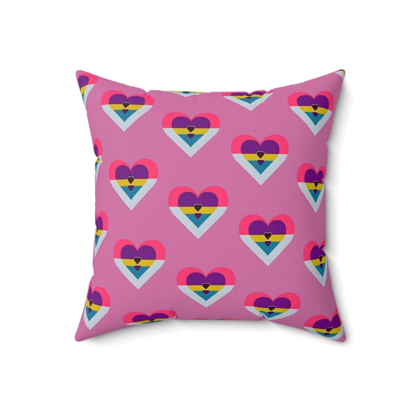 Multi Heart image Polyester Square Pillow