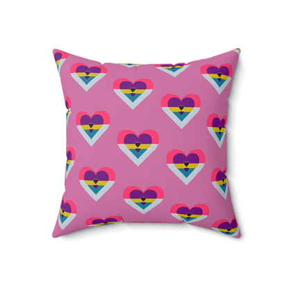 Multi Heart image Polyester Square Pillow