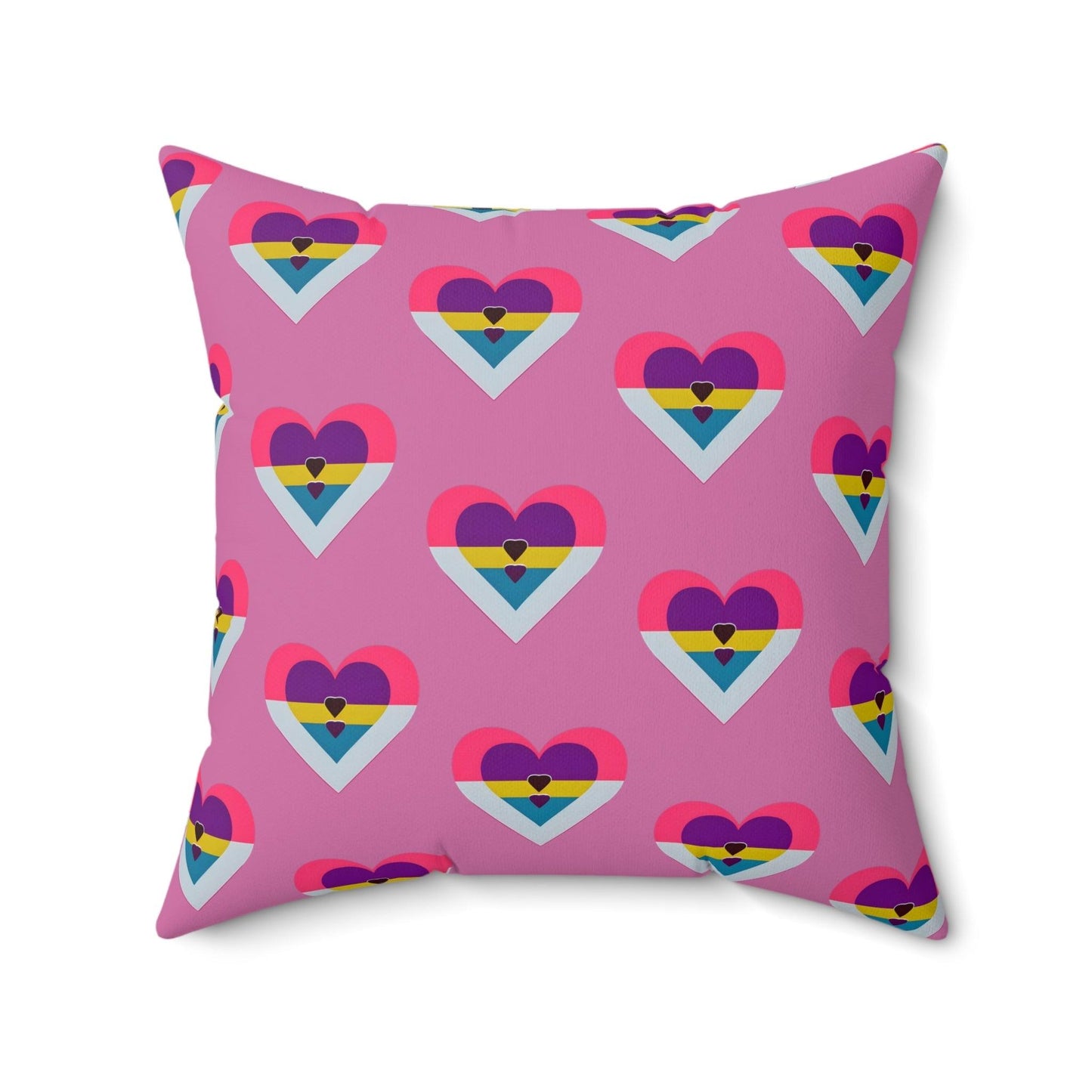 Multi Heart image Polyester Square Pillow