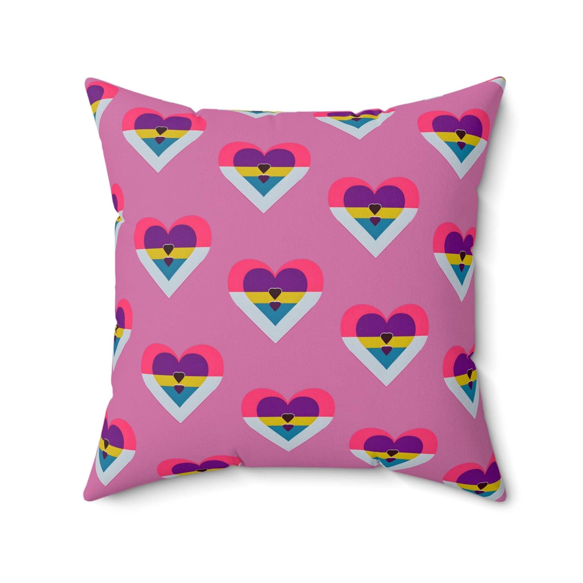 Multi Heart image Polyester Square Pillow