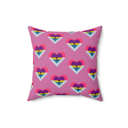 Multi Heart image Polyester Square Pillow