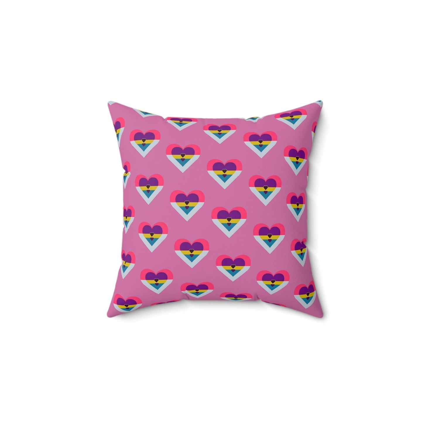 Multi Heart image Polyester Square Pillow