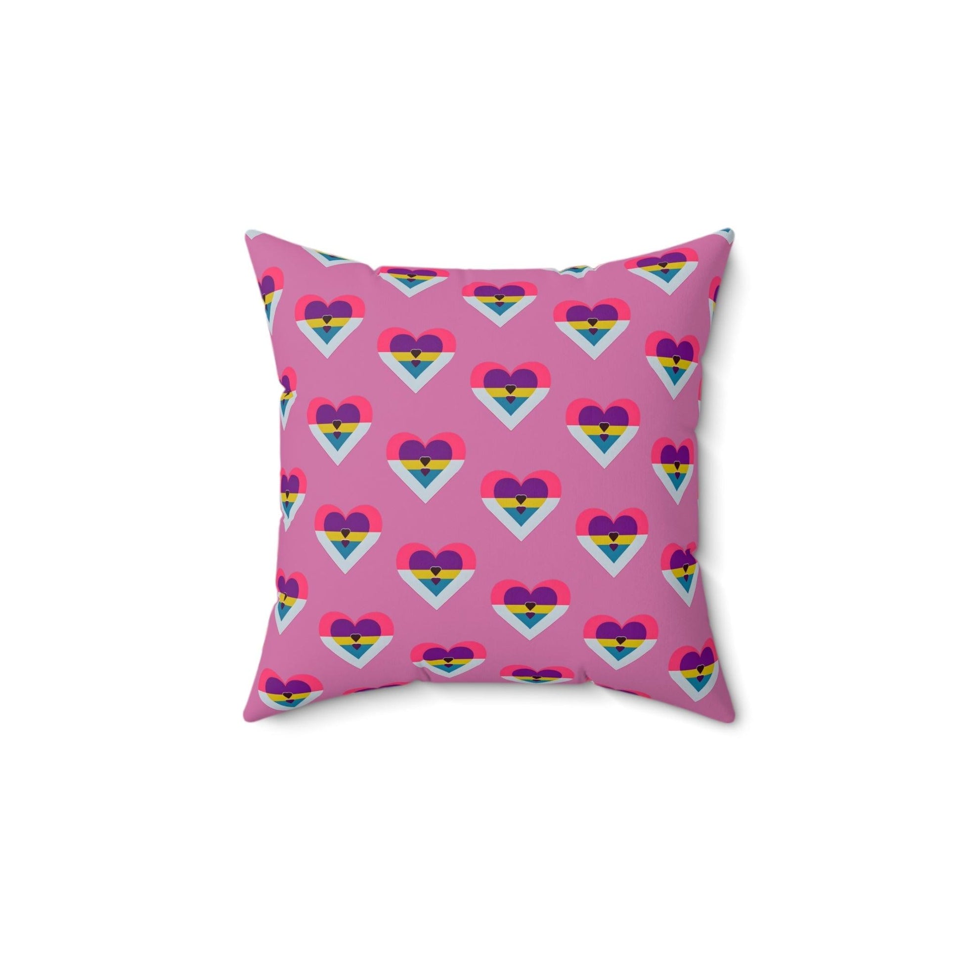 Multi Heart image Polyester Square Pillow