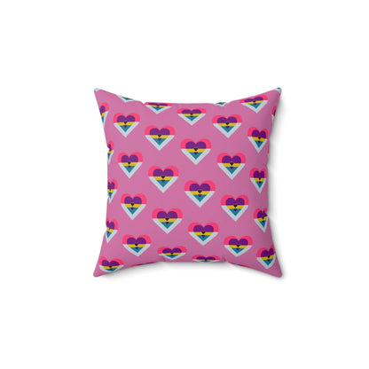 Multi Heart image Polyester Square Pillow