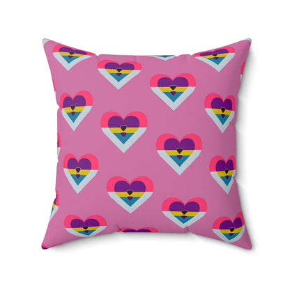 Multi Heart image Polyester Square Pillow