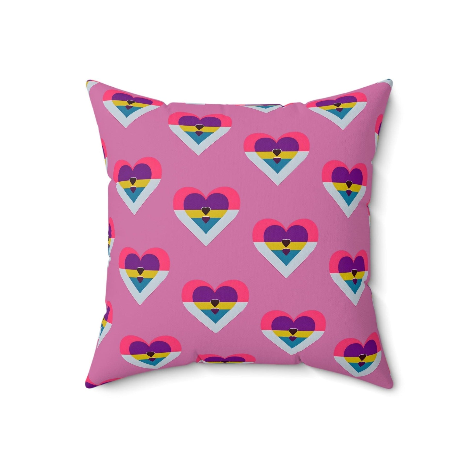 Multi Heart image Polyester Square Pillow