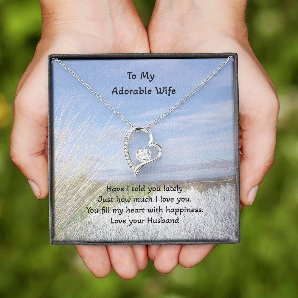 To My Adorable Wife Gold Forever Love Necklace