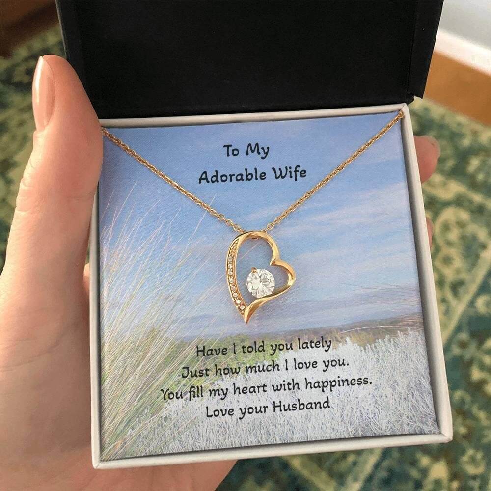 To My Adorable Wife Gold Forever Love Necklace